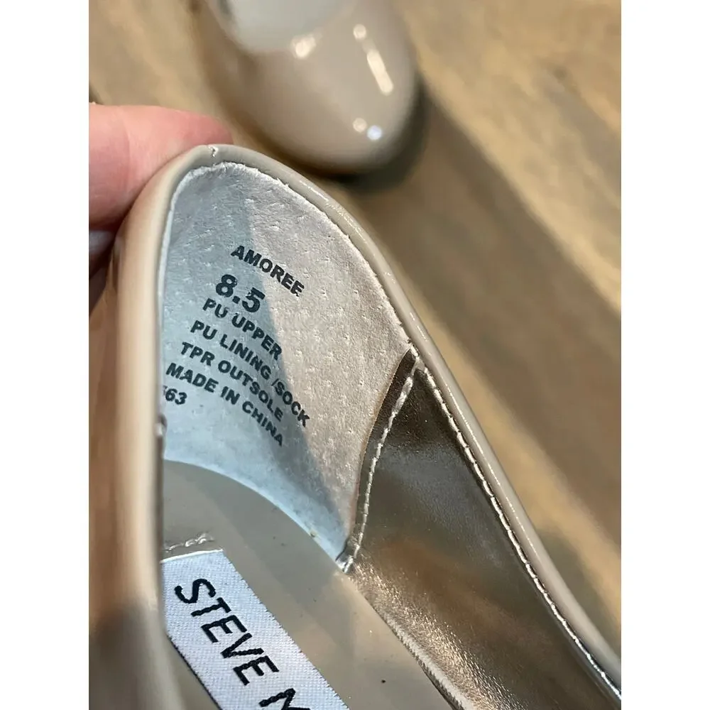 Steve Madden Patent Leather Tan Flats Womens Size 8.5